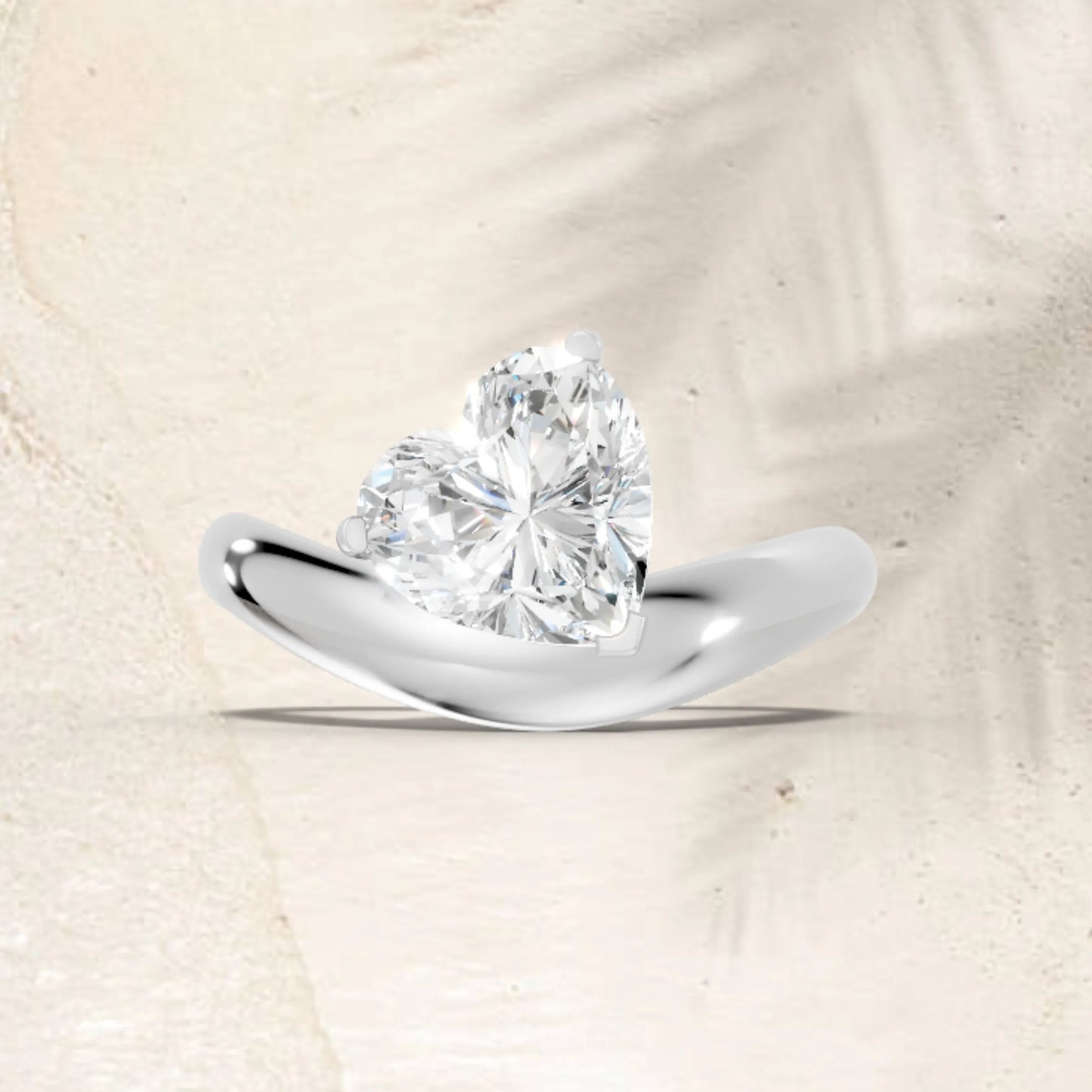 14K Gold Heart Cut Diamond Cloud Engagement Ring