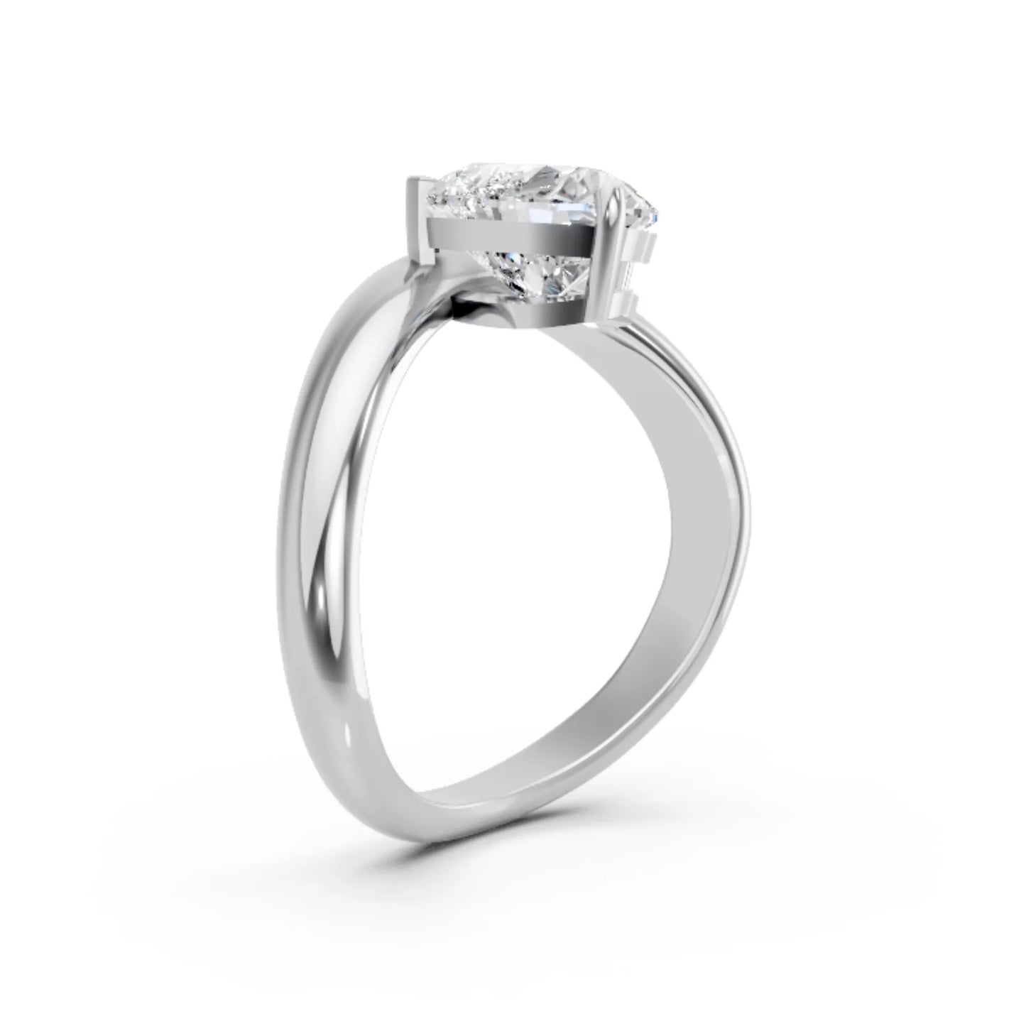 14K Gold Heart Cut Diamond Cloud Engagement Ring