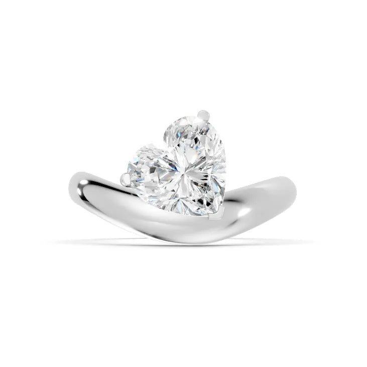 14K Gold Heart Cut Diamond Cloud Engagement Ring