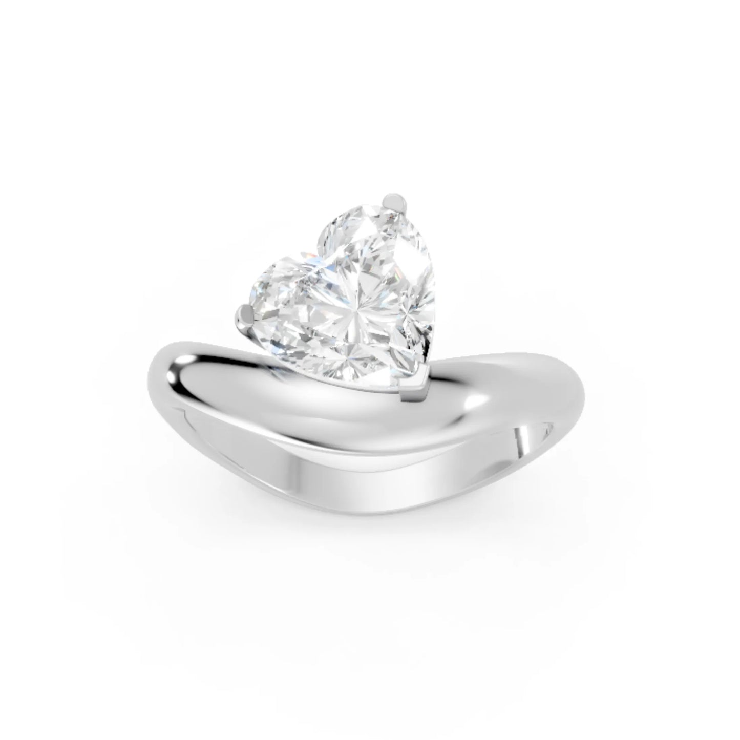 14K Gold Heart Cut Diamond Cloud Engagement Ring