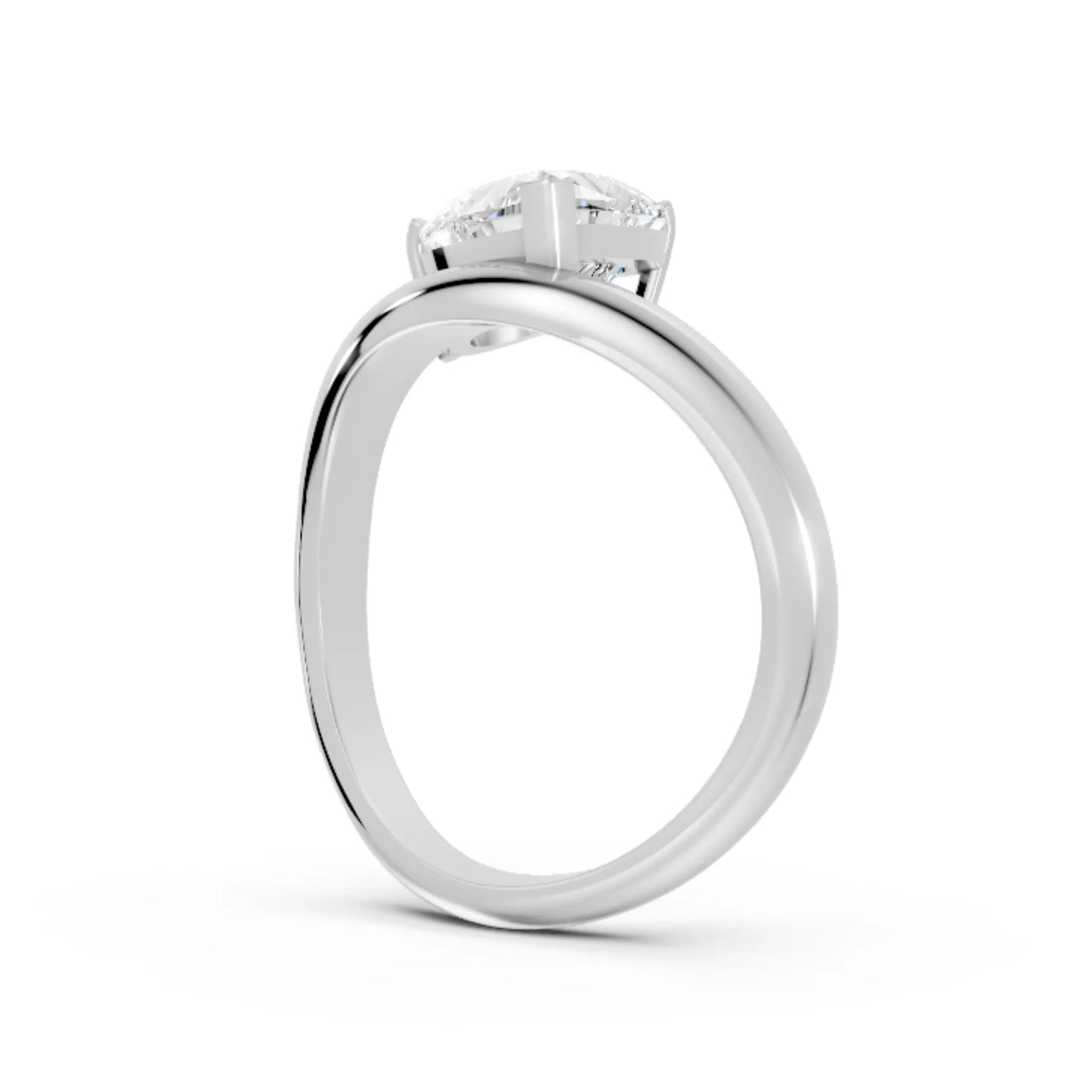 14K Gold Heart Cut Diamond Cloud Engagement Ring