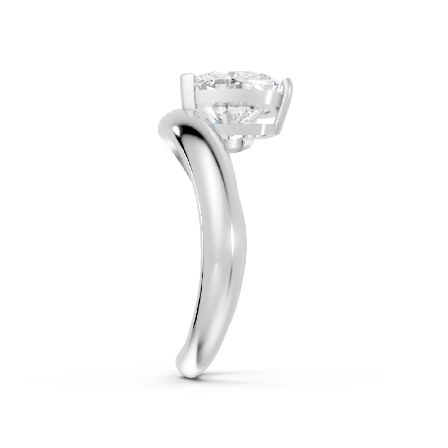 14K Gold Heart Cut Diamond Cloud Engagement Ring