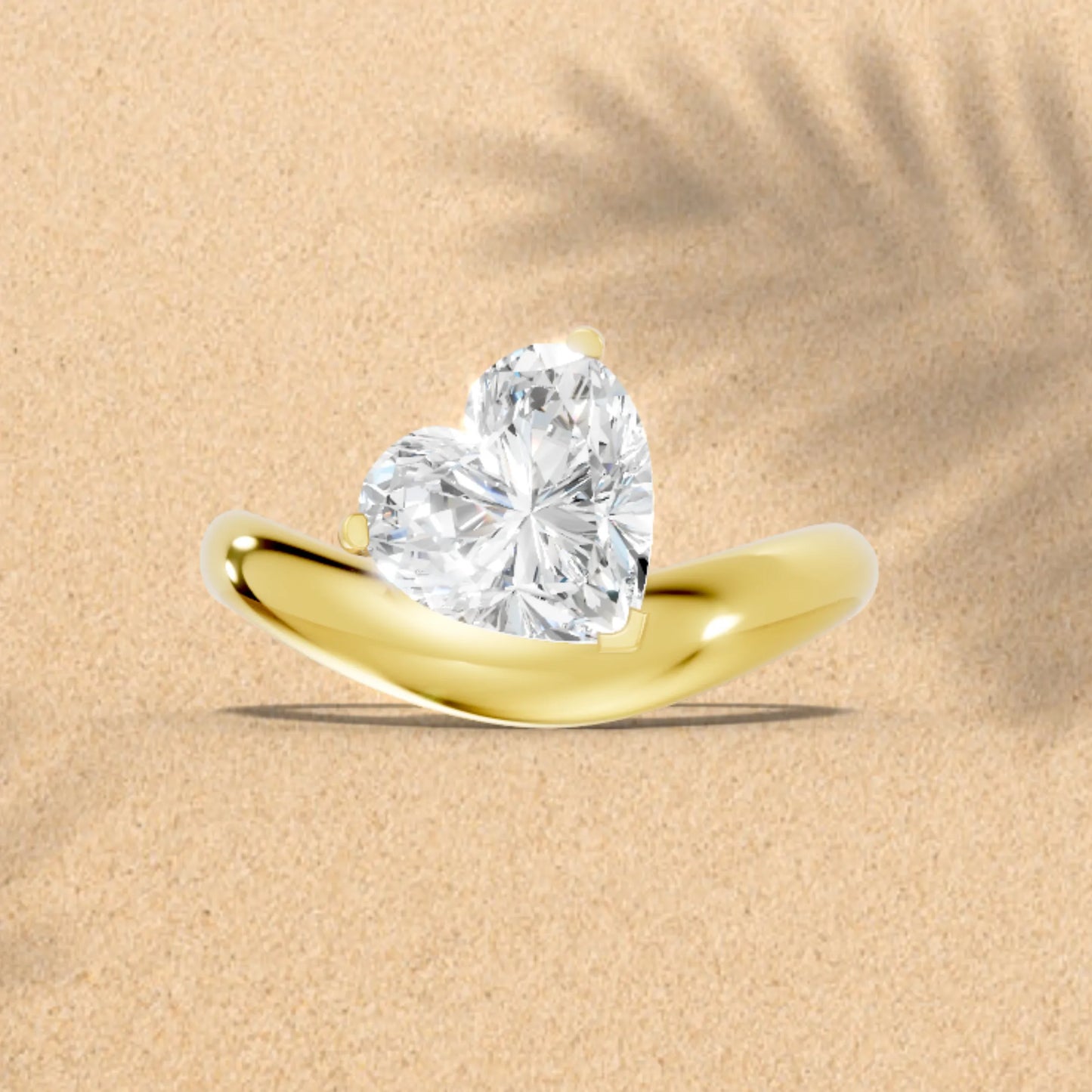 14K Gold Heart Cut Diamond Cloud Engagement Ring