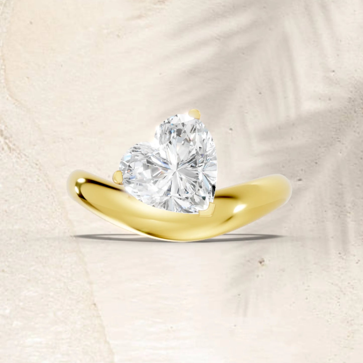 14K Gold Heart Cut Diamond Cloud Engagement Ring