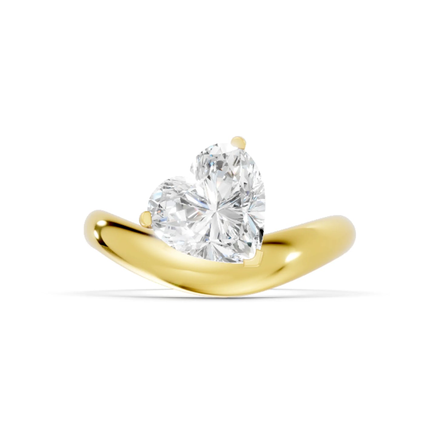 14K Gold Heart Cut Diamond Cloud Engagement Ring
