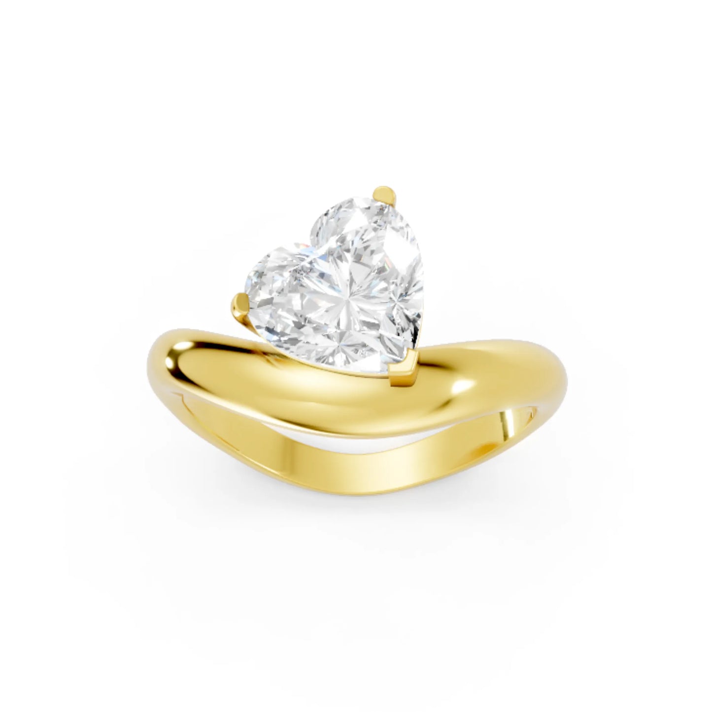 14K Gold Heart Cut Diamond Cloud Engagement Ring