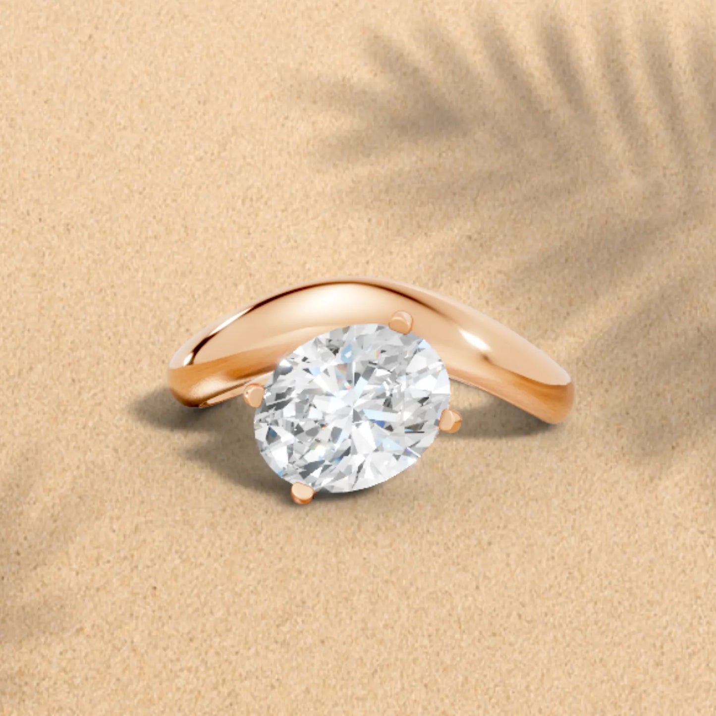 14K Gold Oval Cut Diamond Cloud Engagement Ring