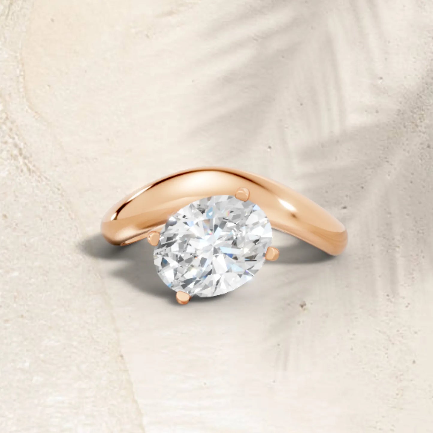14K Gold Oval Cut Diamond Cloud Engagement Ring