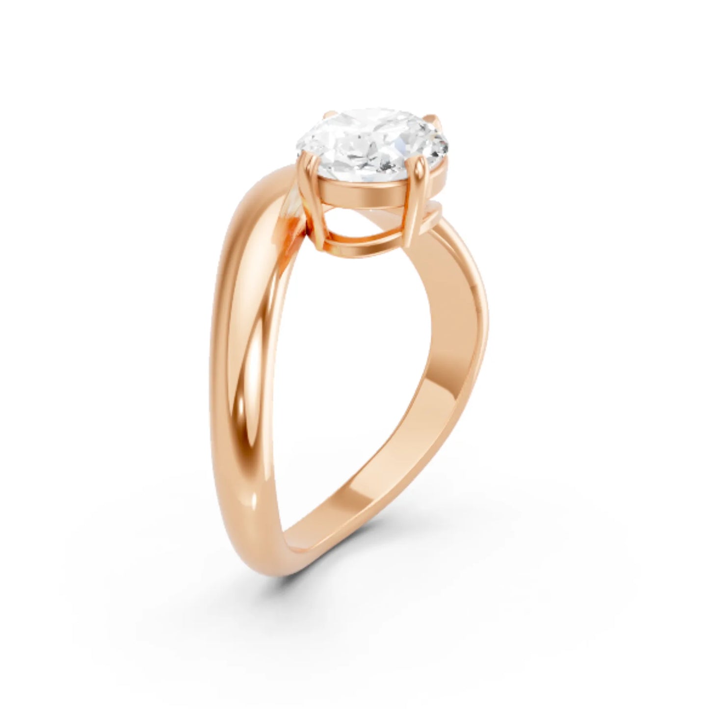 14K Gold Oval Cut Diamond Cloud Engagement Ring
