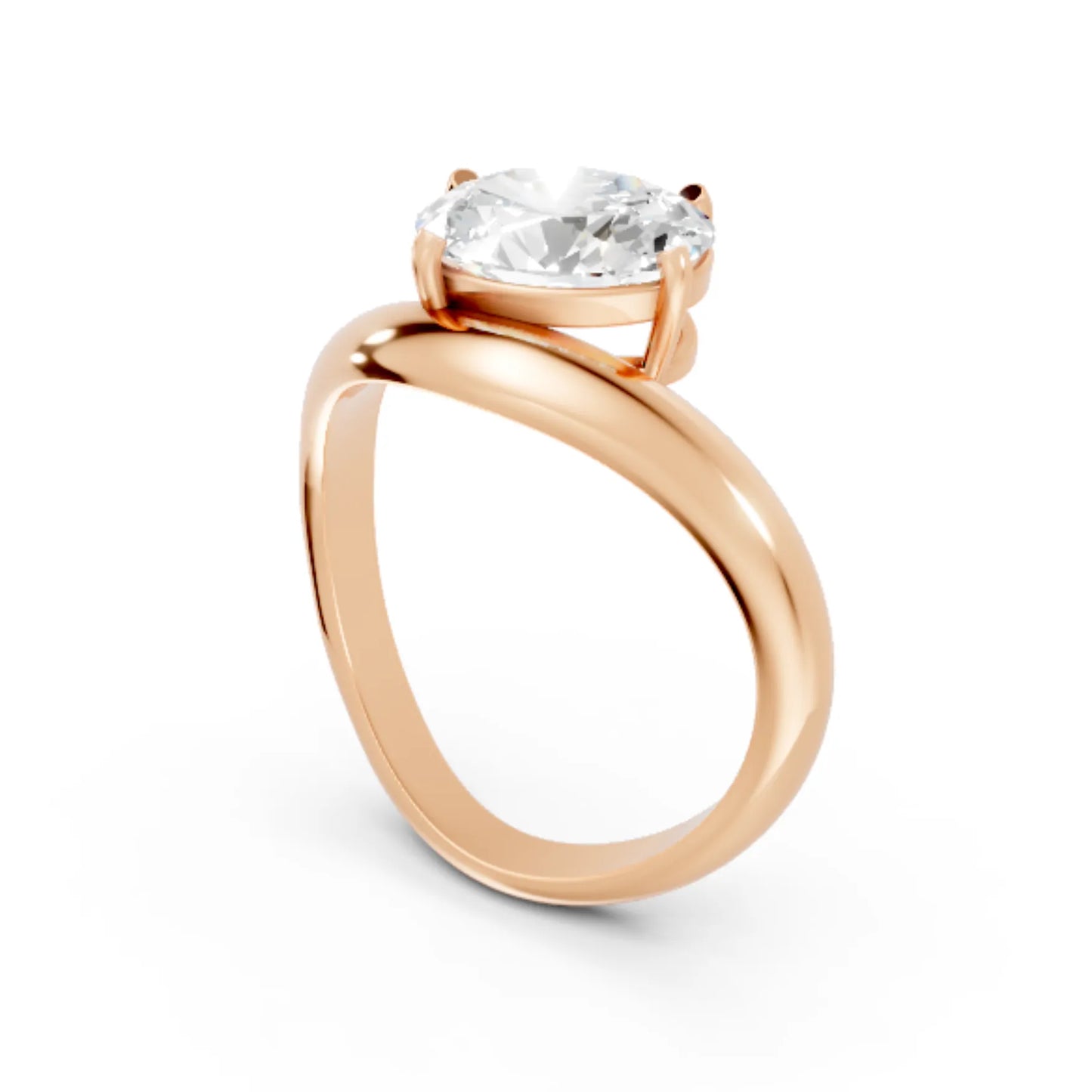 14K Gold Oval Cut Diamond Cloud Engagement Ring