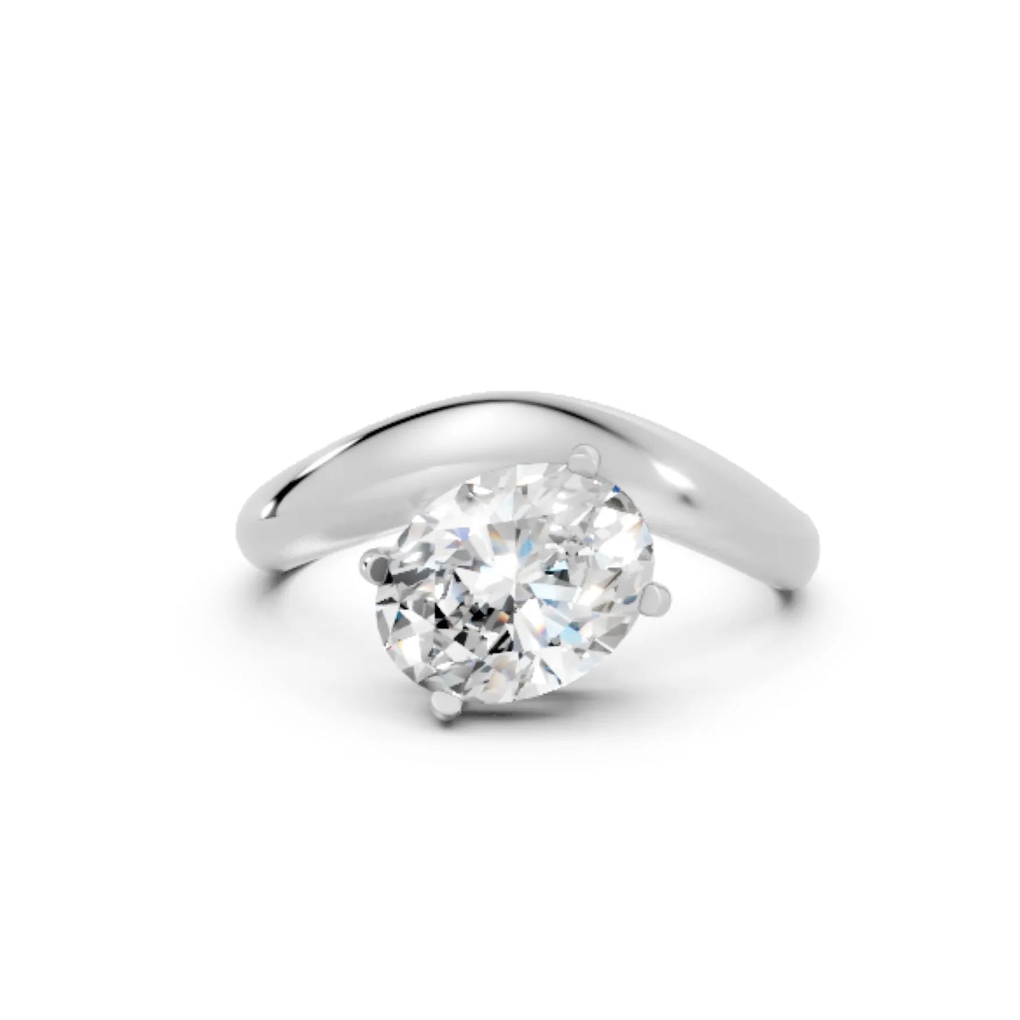14K Gold Oval Cut Diamond Cloud Engagement Ring