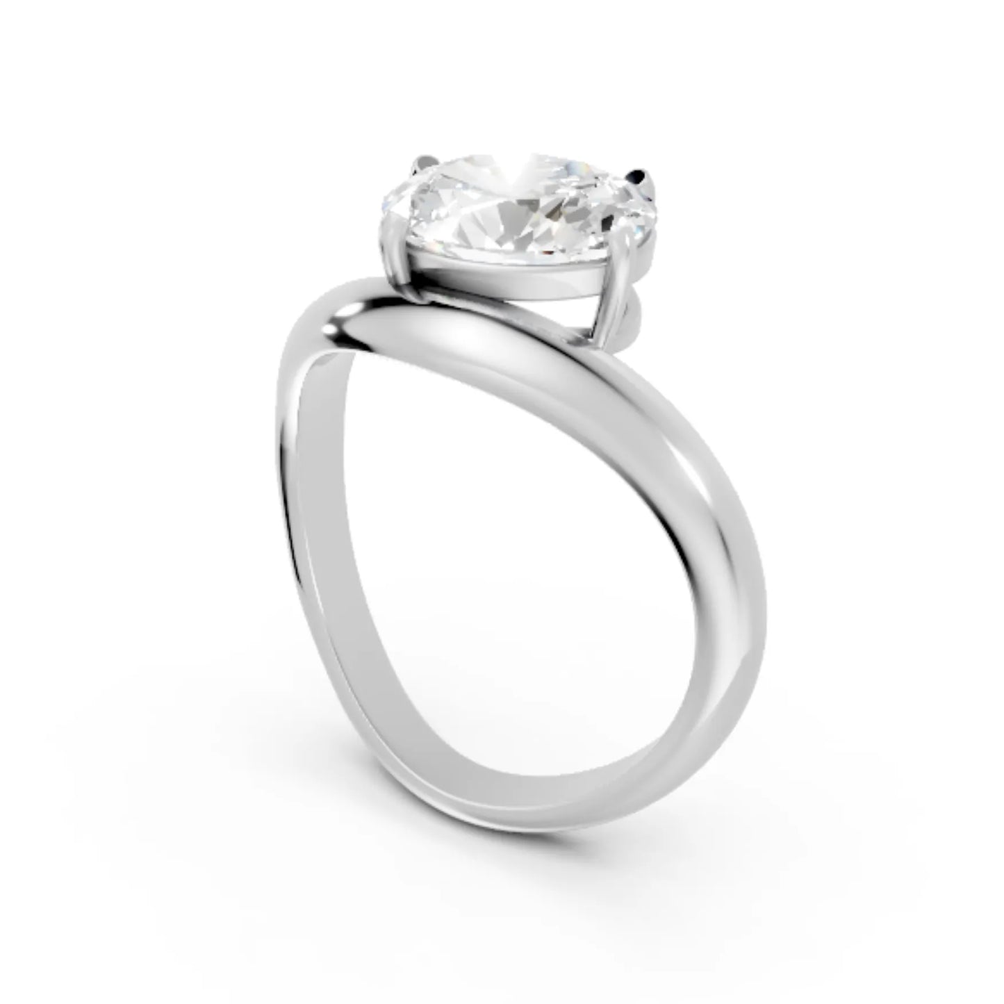 14K Gold Oval Cut Diamond Cloud Engagement Ring