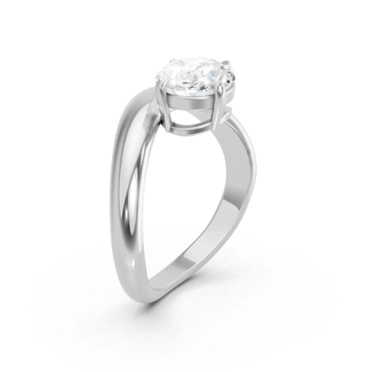 14K Gold Oval Cut Diamond Cloud Engagement Ring
