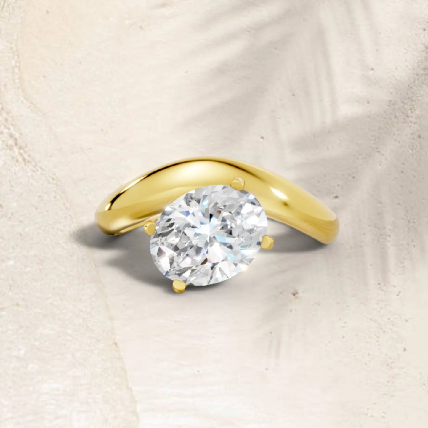 14K Gold Oval Cut Diamond Cloud Engagement Ring