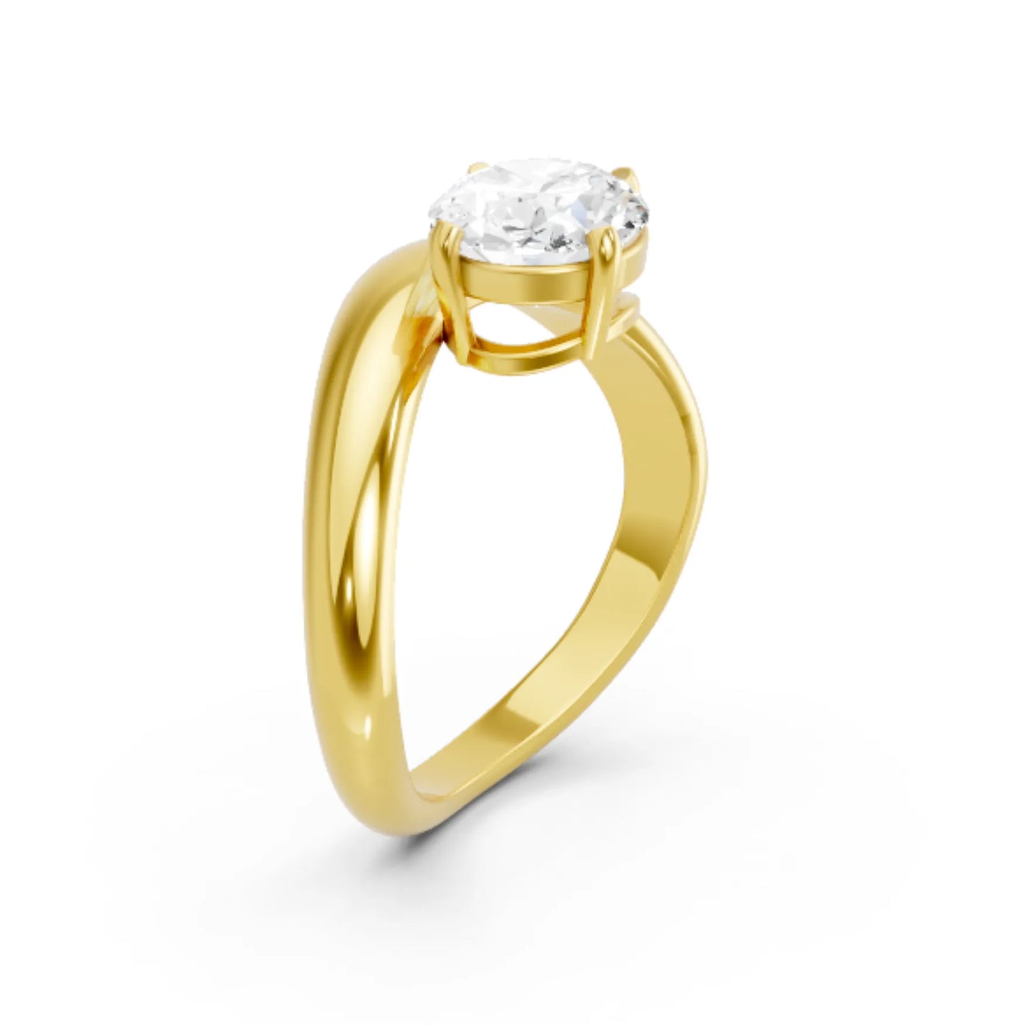 14K Gold Oval Cut Diamond Cloud Engagement Ring