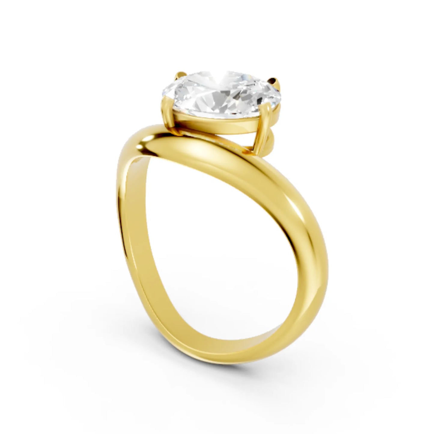 14K Gold Oval Cut Diamond Cloud Engagement Ring