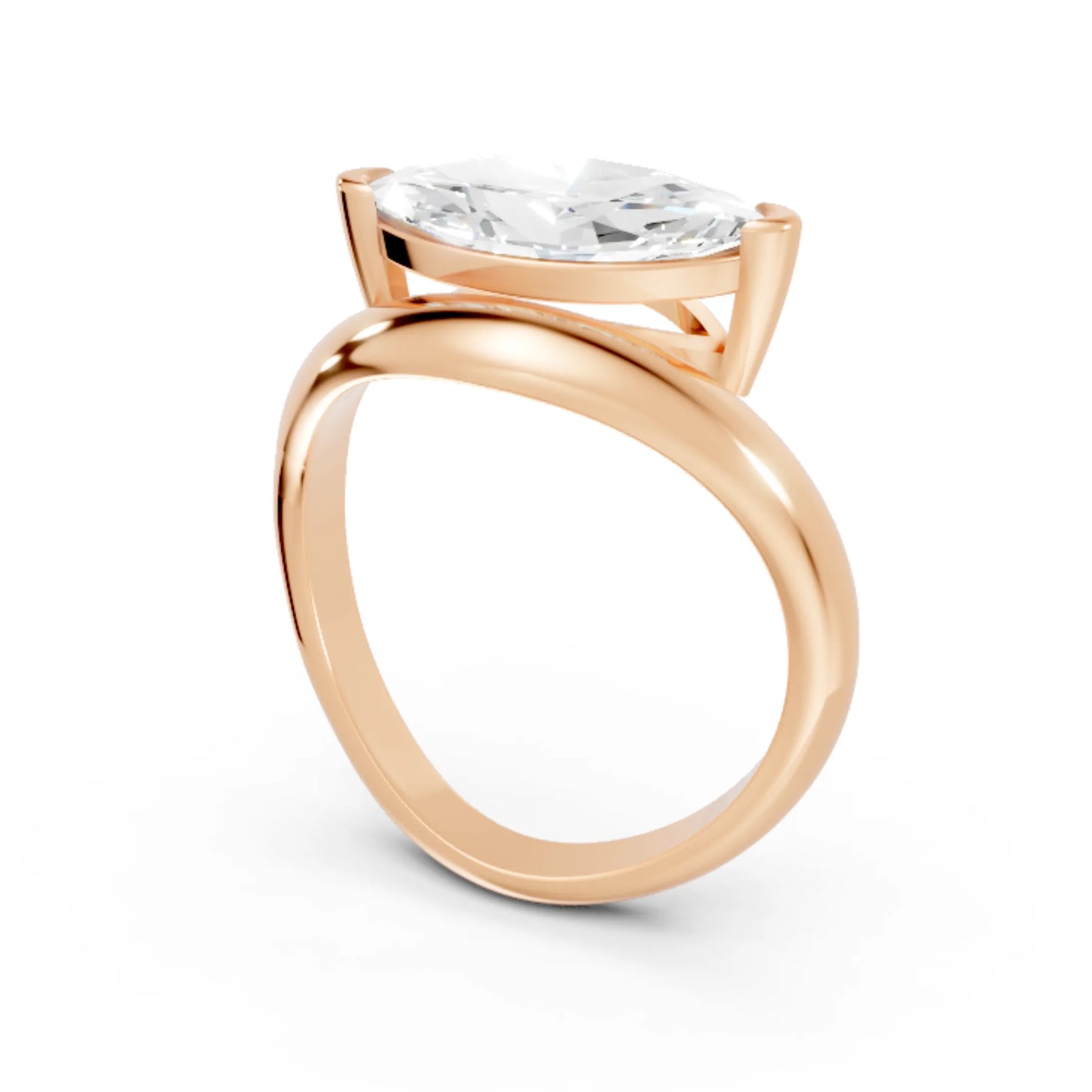 14K Gold Marquise Cut Diamond Cloud Engagement Ring