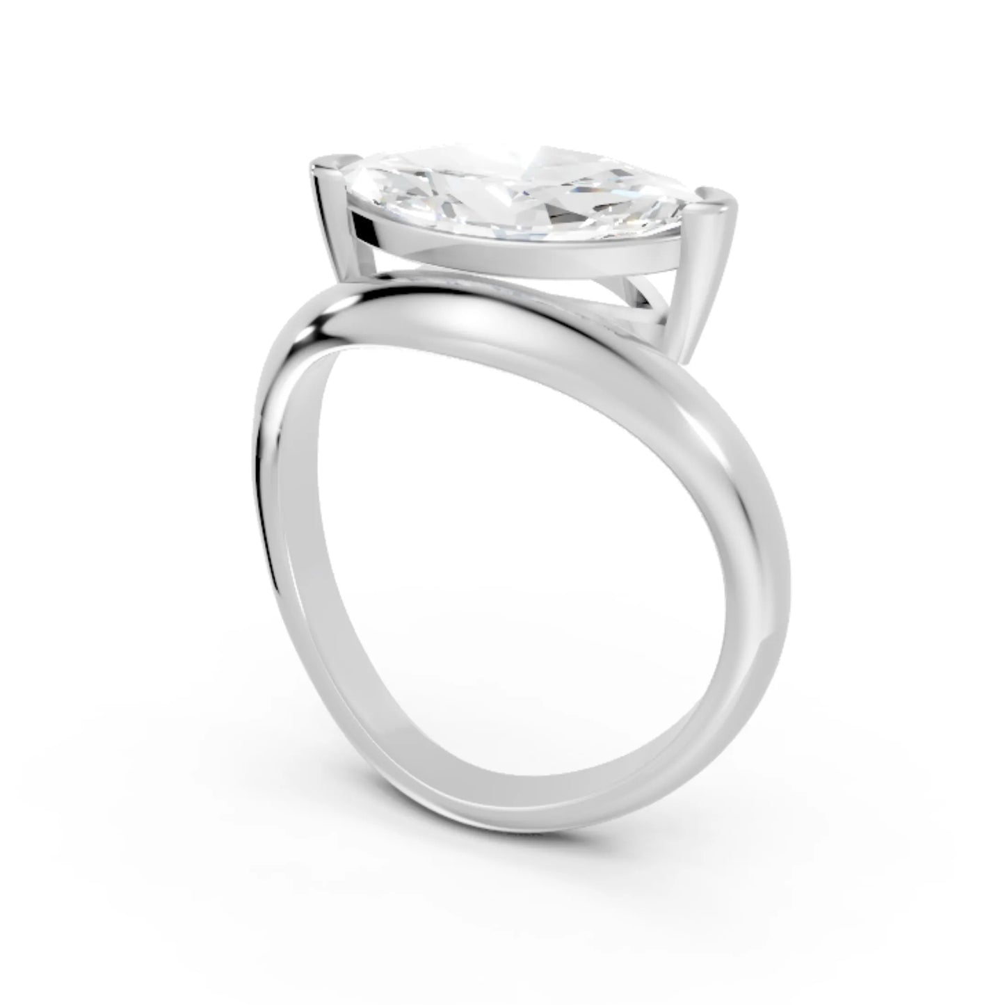 14K Gold Marquise Cut Diamond Cloud Engagement Ring