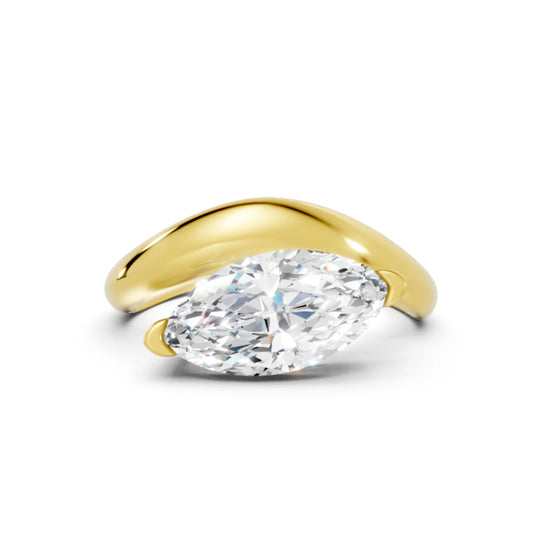 14K Gold Marquise Cut Diamond Cloud Engagement Ring
