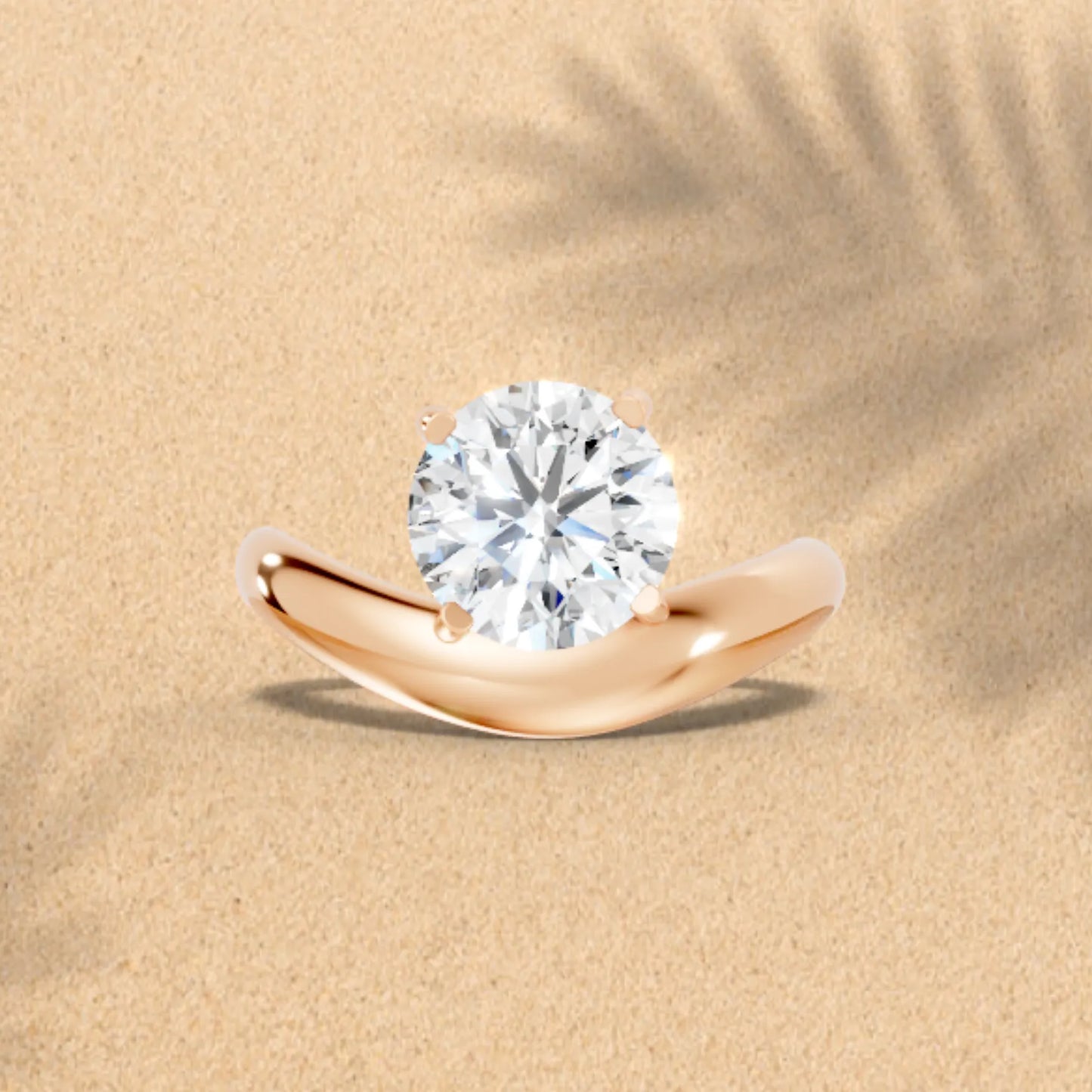 14K Gold Round Cut Diamond Cloud Engagement Ring