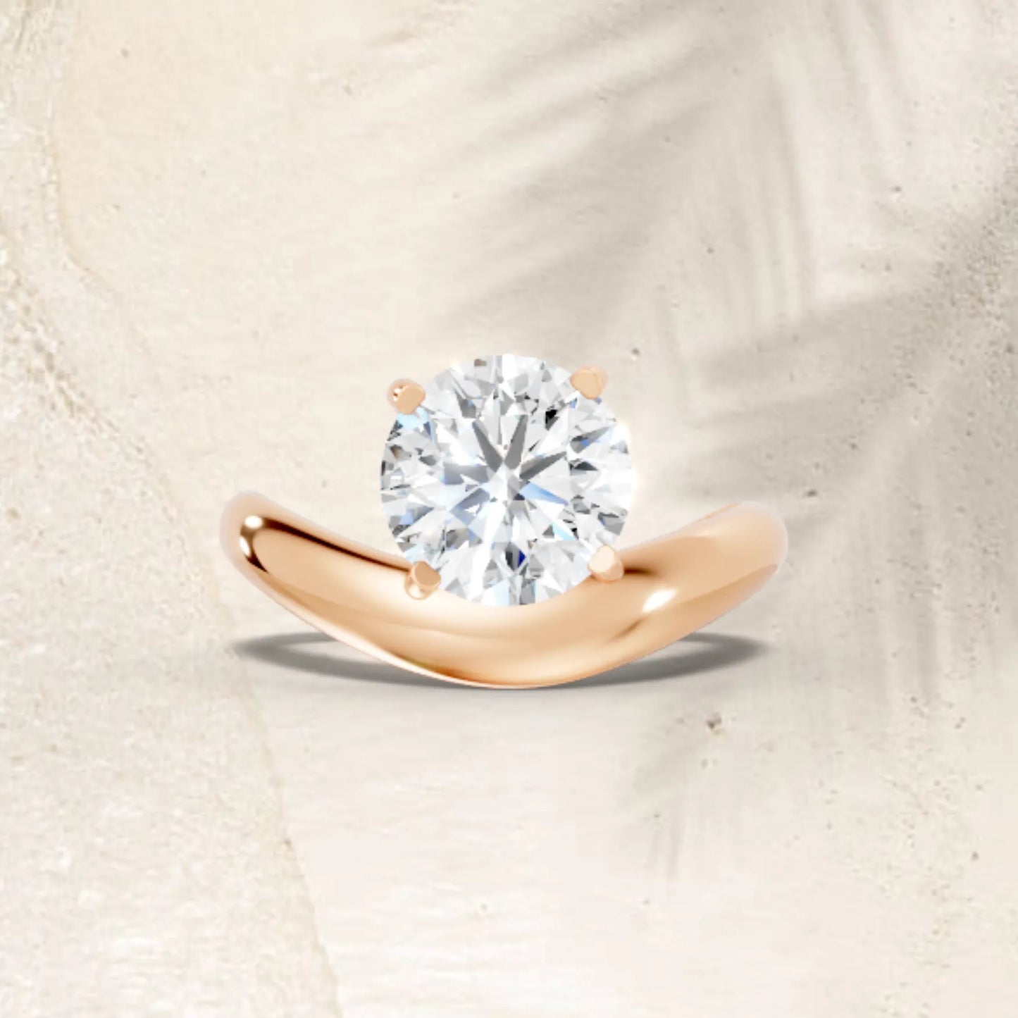 14K Gold Round Cut Diamond Cloud Engagement Ring