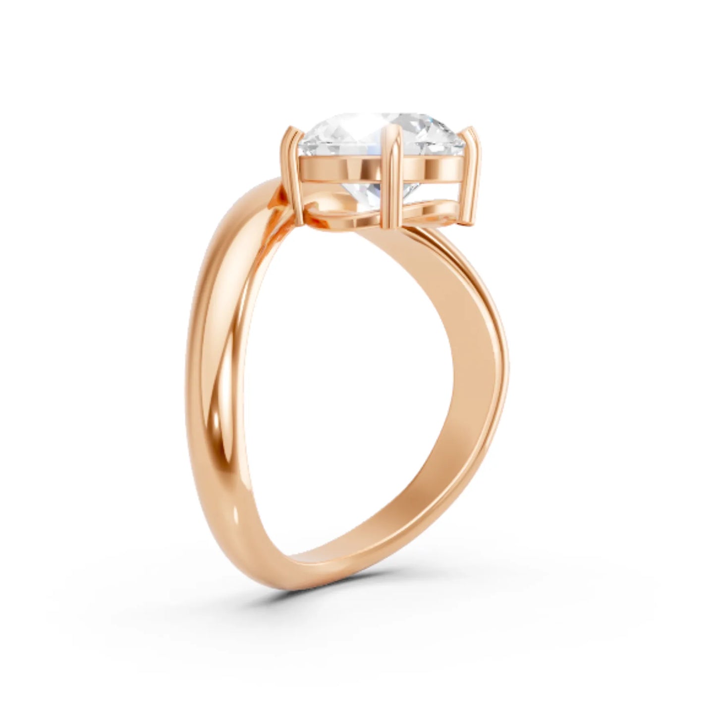 14K Gold Round Cut Diamond Cloud Engagement Ring