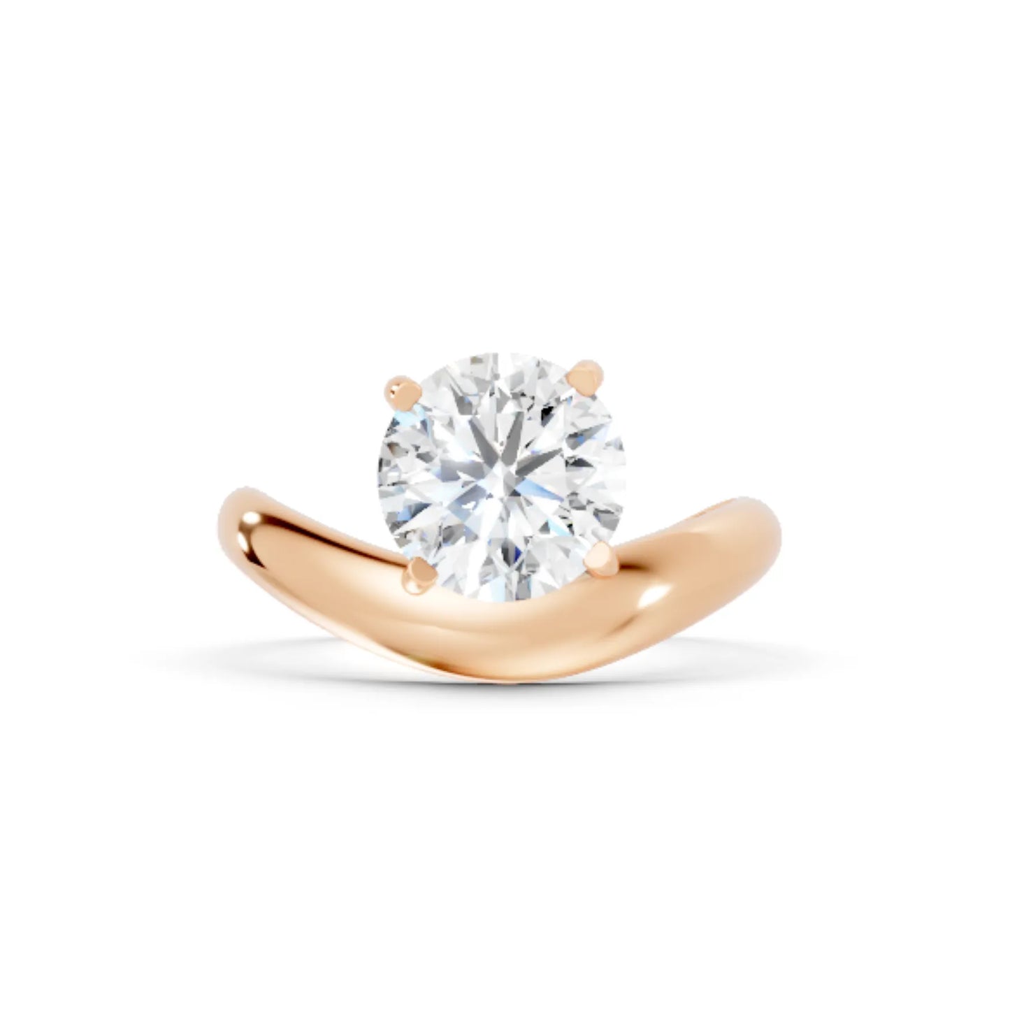 14K Gold Round Cut Diamond Cloud Engagement Ring