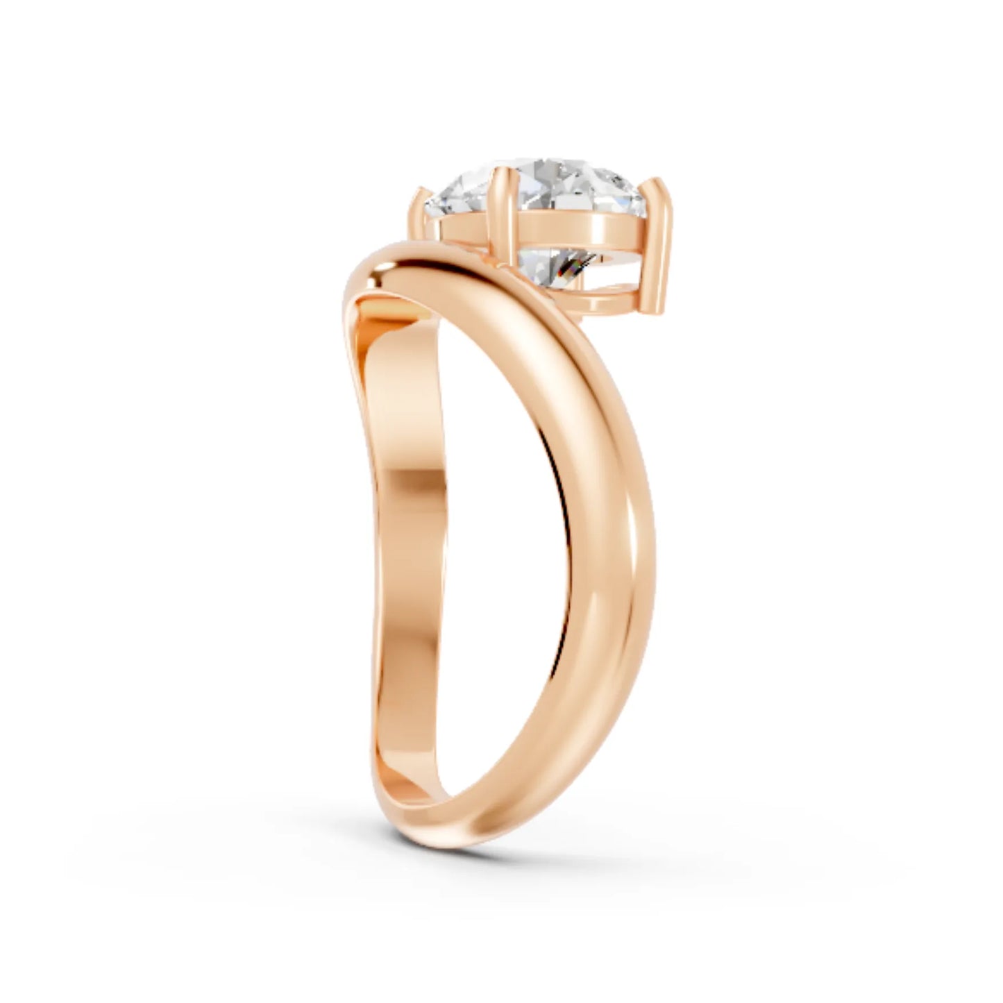 14K Gold Round Cut Diamond Cloud Engagement Ring