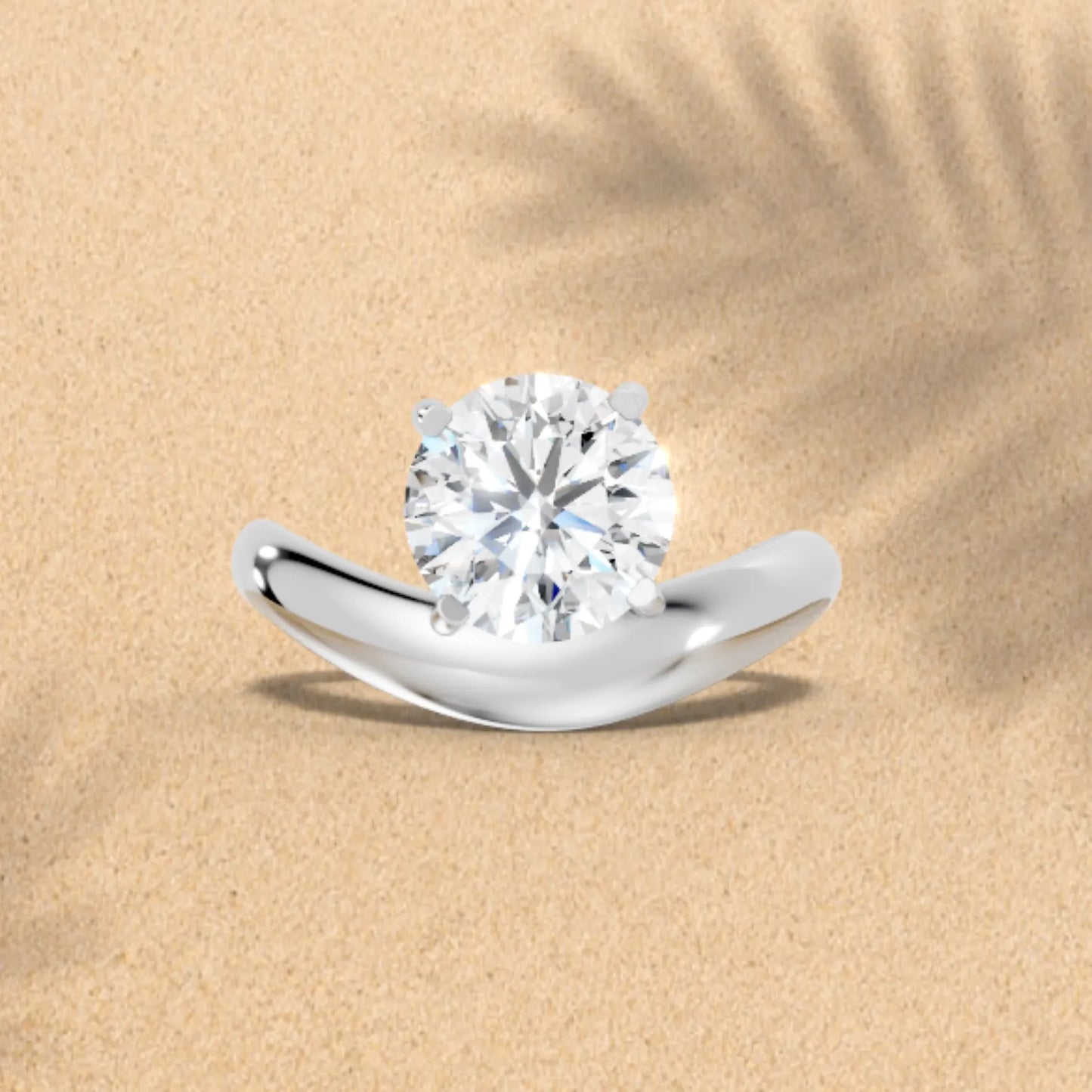 14K Gold Round Cut Diamond Cloud Engagement Ring