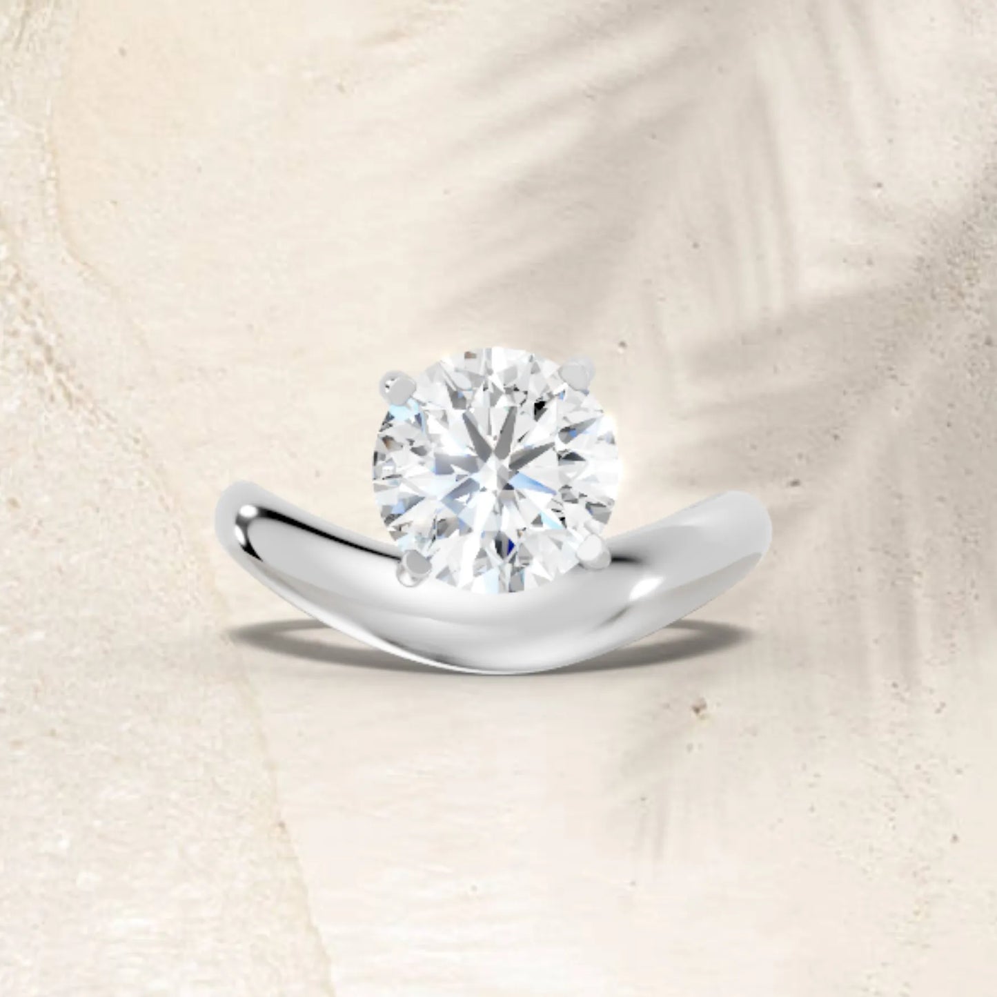 14K Gold Round Cut Diamond Cloud Engagement Ring
