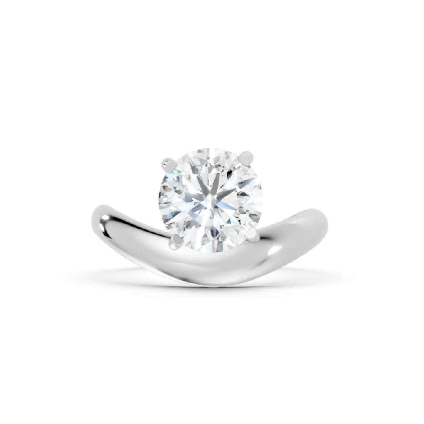 14K Gold Round Cut Diamond Cloud Engagement Ring