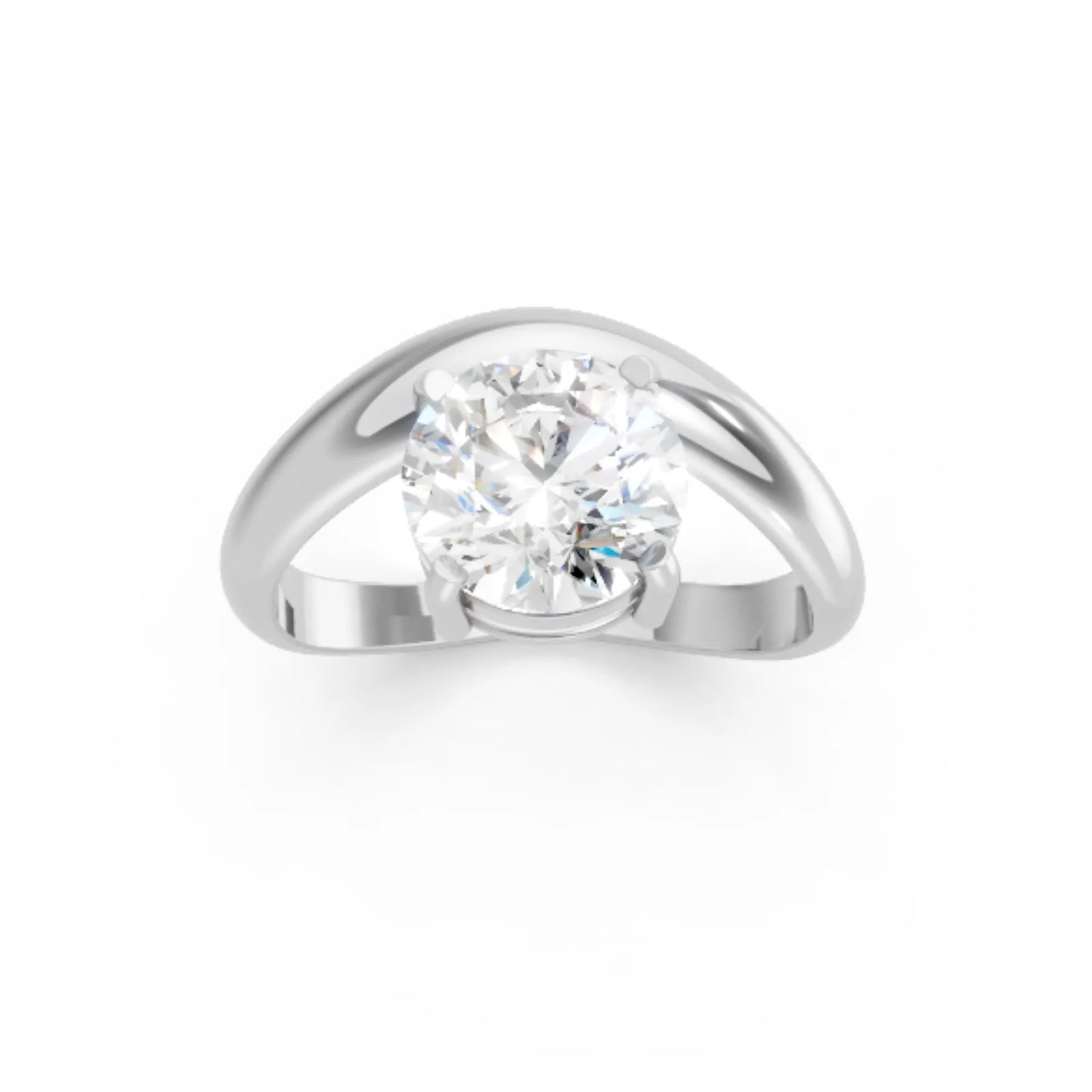 14K Gold Round Cut Diamond Cloud Engagement Ring