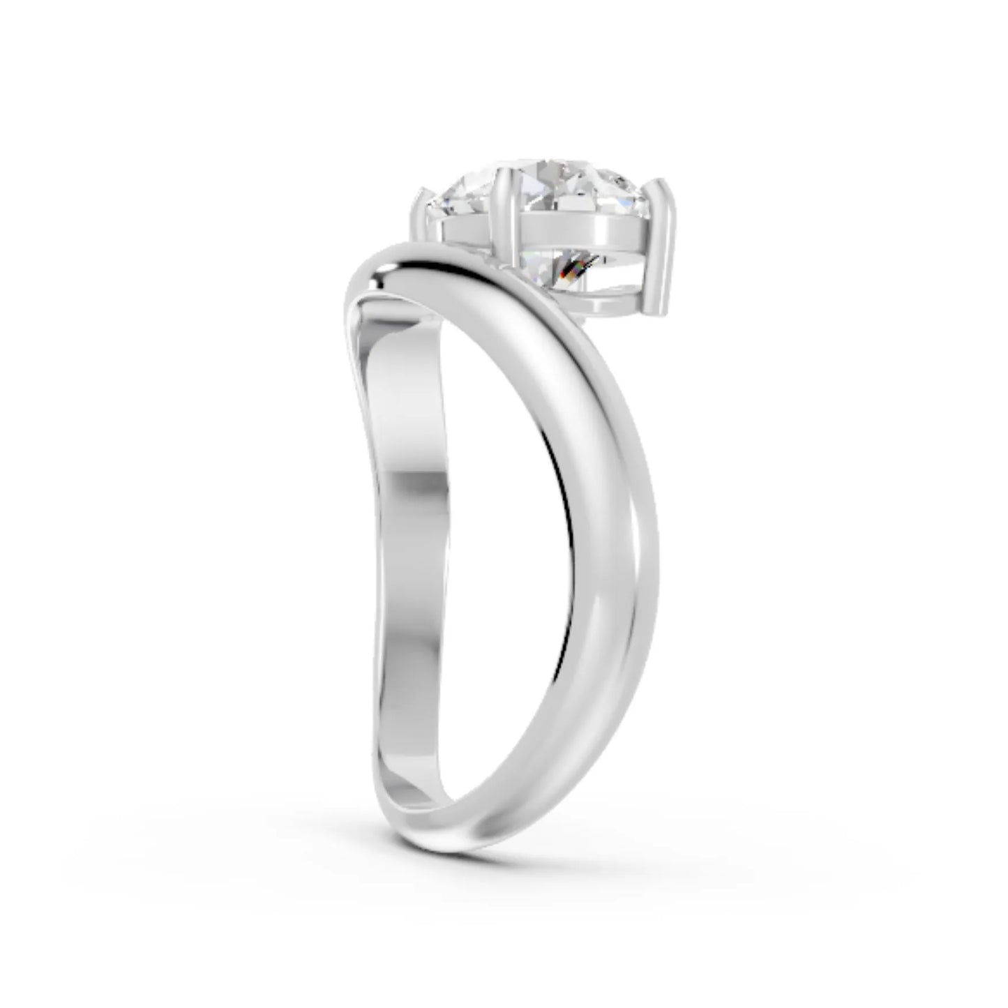 14K Gold Round Cut Diamond Cloud Engagement Ring