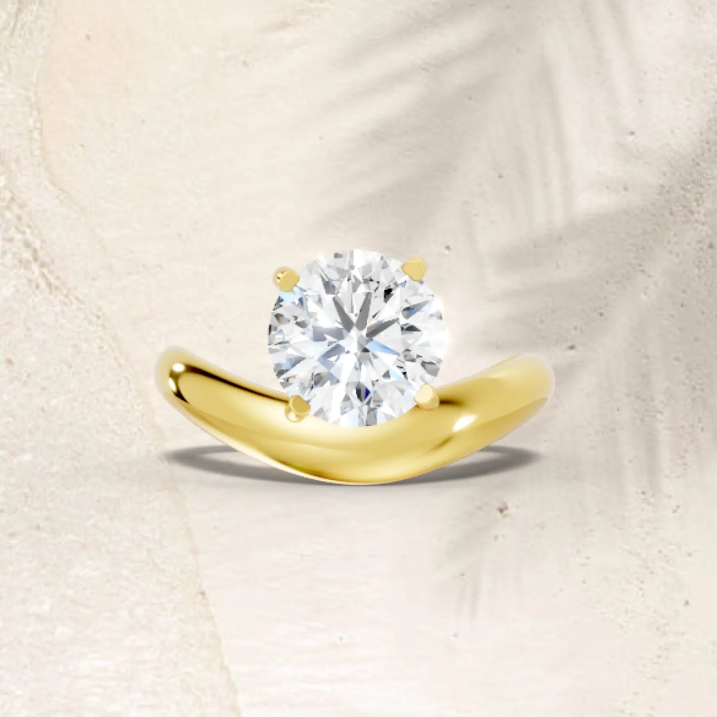 14K Gold Round Cut Diamond Cloud Engagement Ring