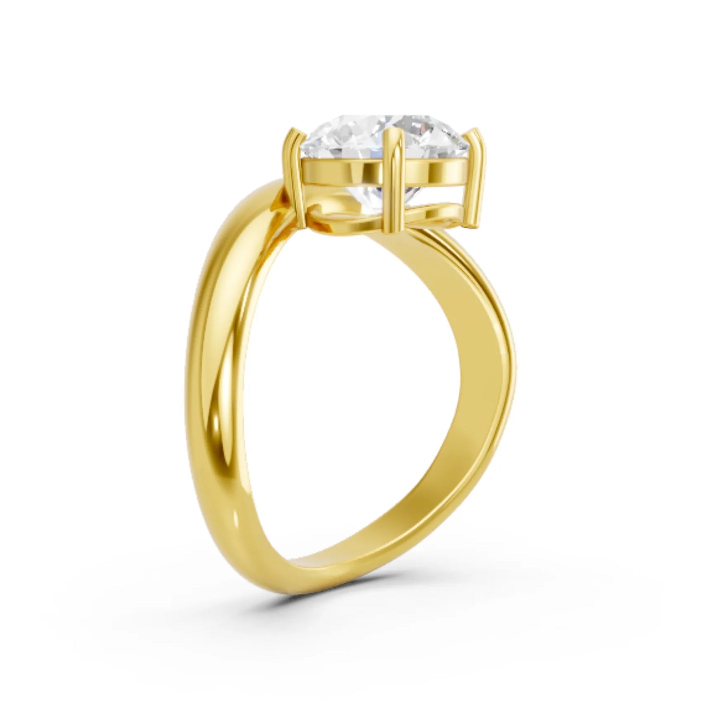 14K Gold Round Cut Diamond Cloud Engagement Ring