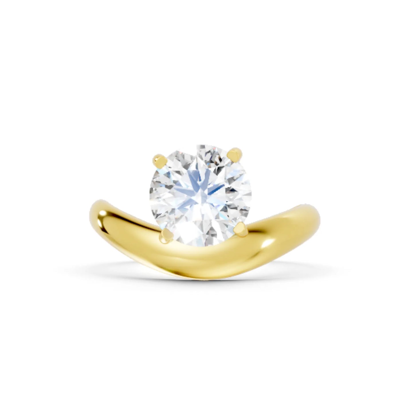 14K Gold Round Cut Diamond Cloud Engagement Ring
