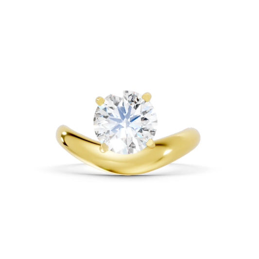 14K Gold Round Cut Diamond Cloud Engagement Ring