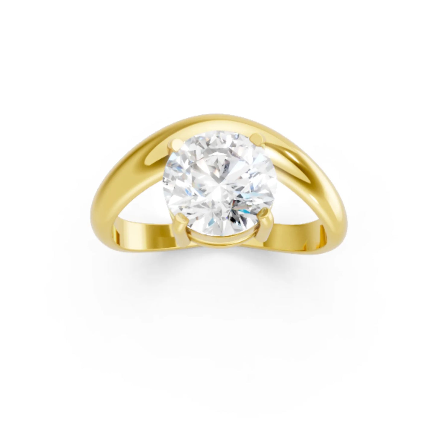 14K Gold Round Cut Diamond Cloud Engagement Ring