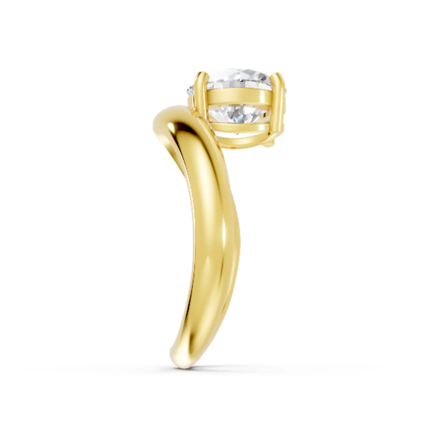 14K Gold Round Cut Diamond Cloud Engagement Ring