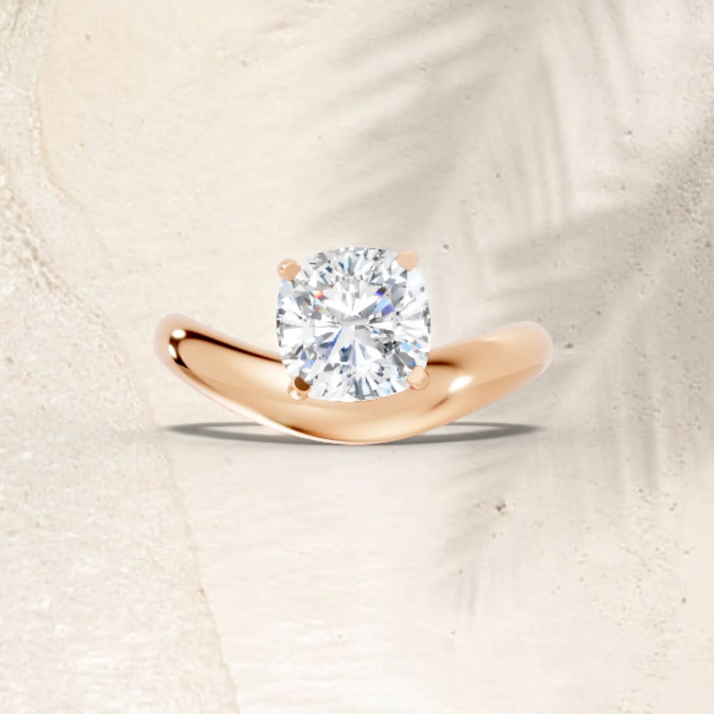 14K Gold Cushion Cut Diamond Cloud Engagement Ring