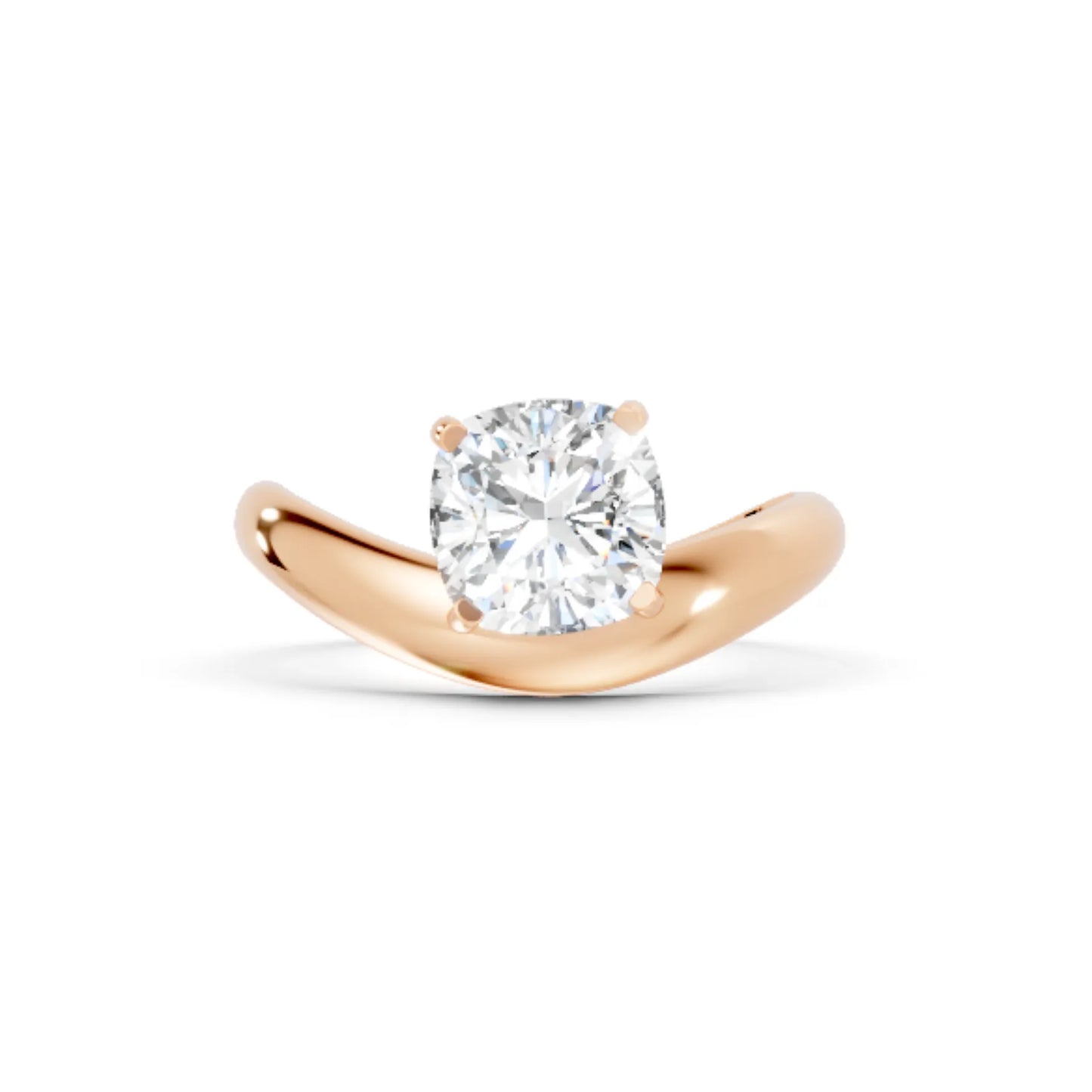 14K Gold Cushion Cut Diamond Cloud Engagement Ring