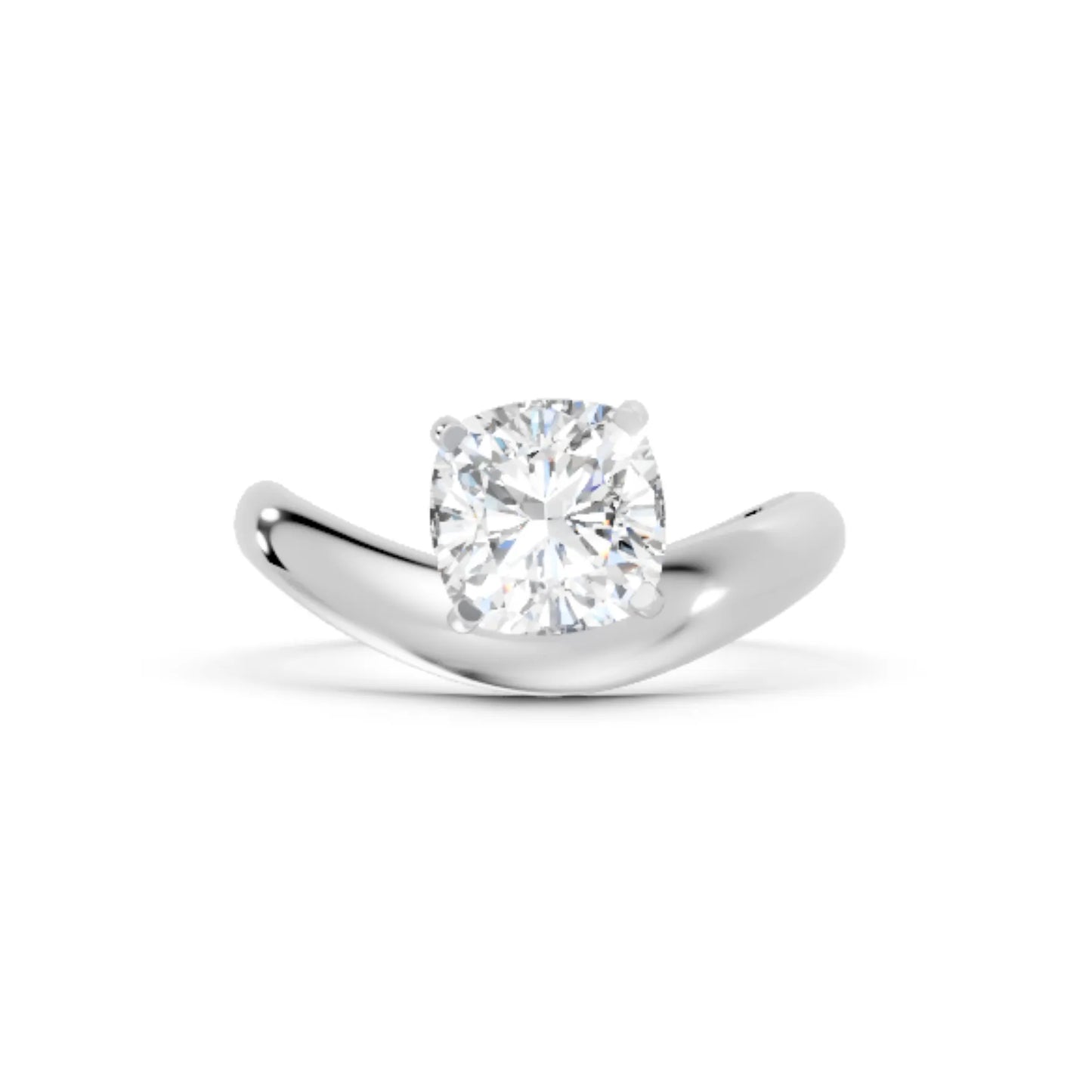 14K Gold Cushion Cut Diamond Cloud Engagement Ring