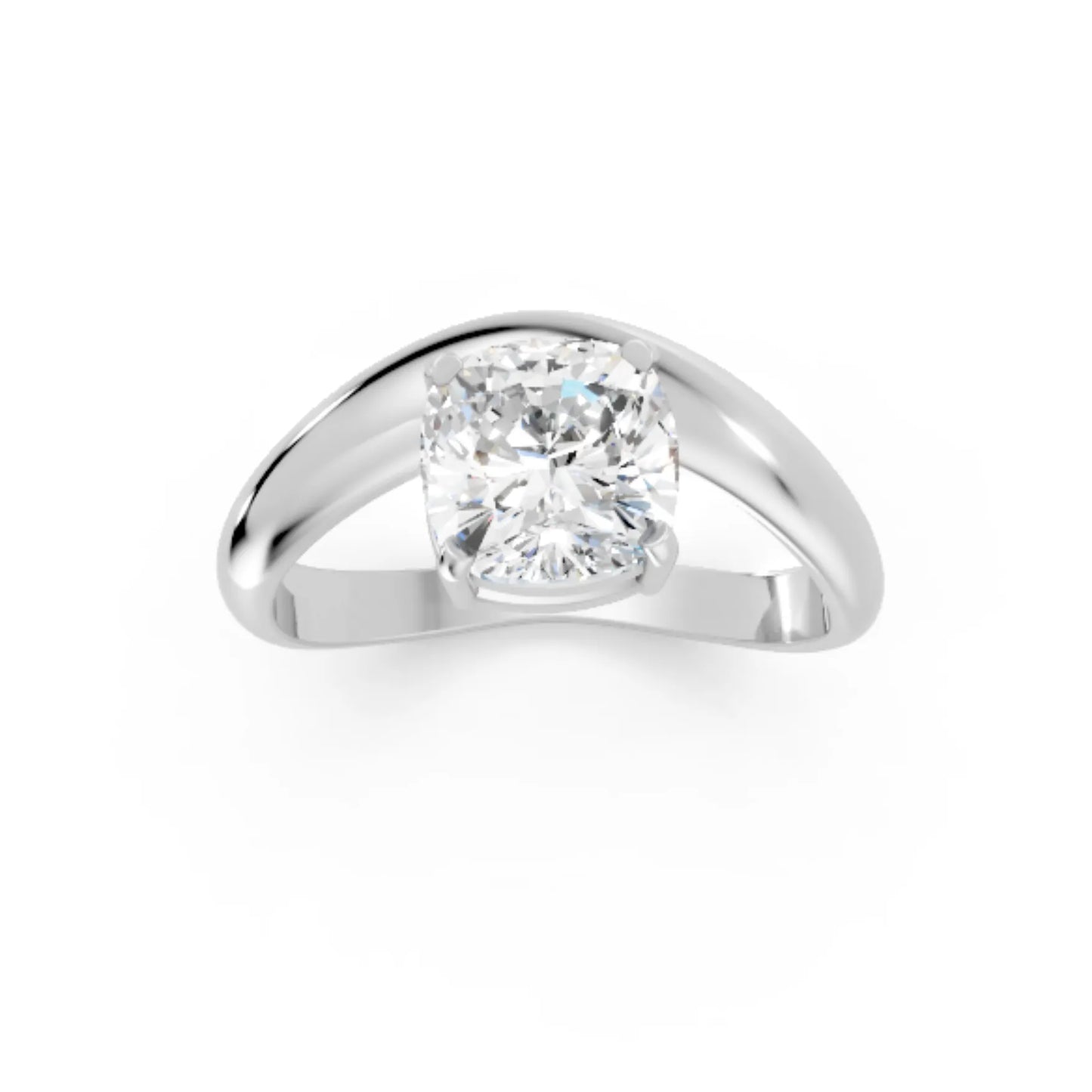 14K Gold Cushion Cut Diamond Cloud Engagement Ring