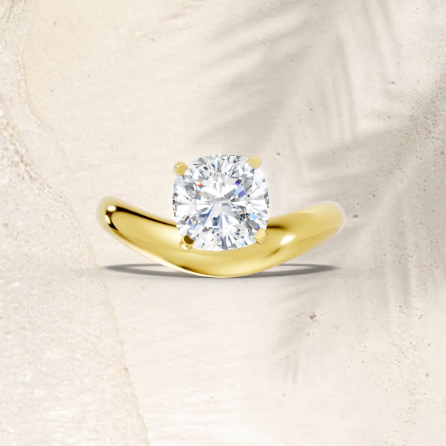 14K Gold Cushion Cut Diamond Cloud Engagement Ring