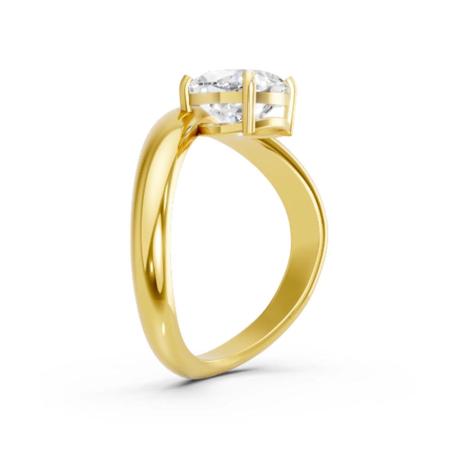 14K Gold Cushion Cut Diamond Cloud Engagement Ring