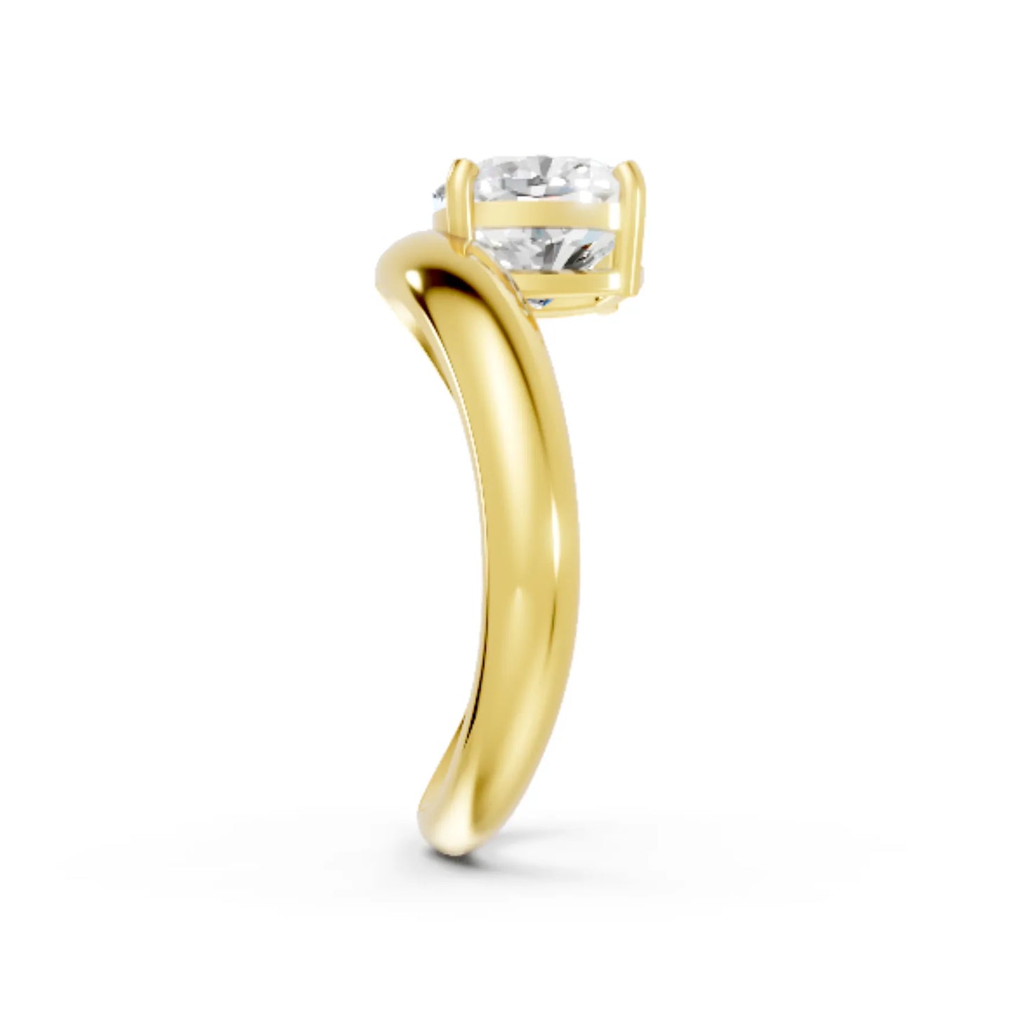 14K Gold Cushion Cut Diamond Cloud Engagement Ring