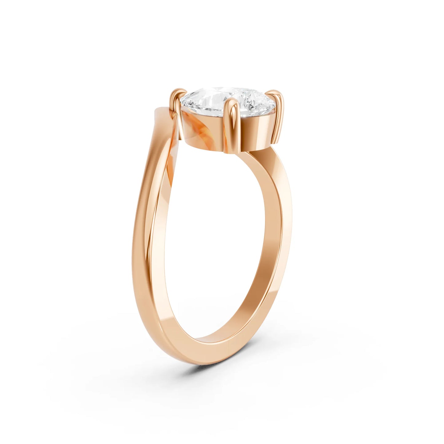 14K Gold Pear Cut Diamond V Shape Engagement Ring