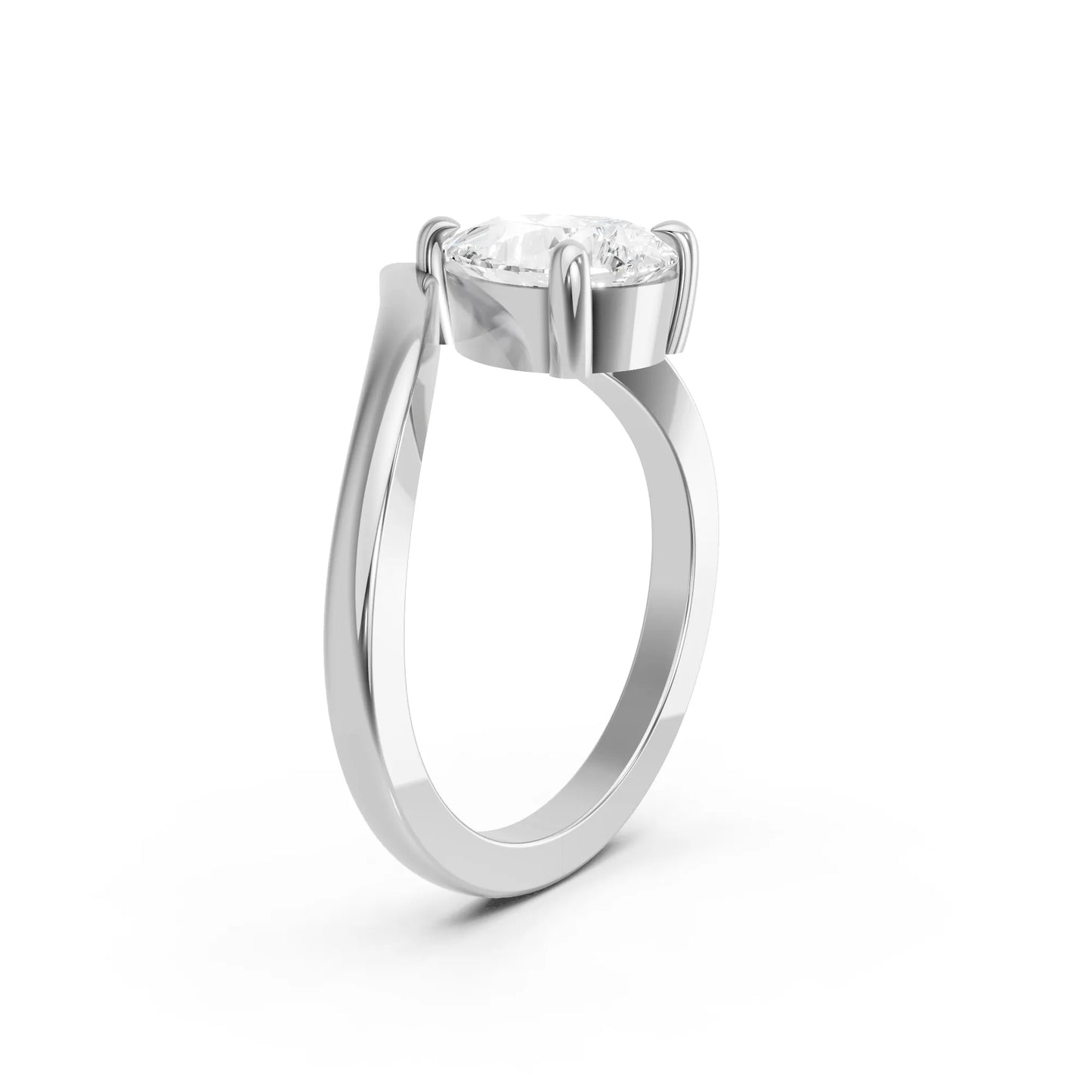14K Gold Pear Cut Diamond V Shape Engagement Ring