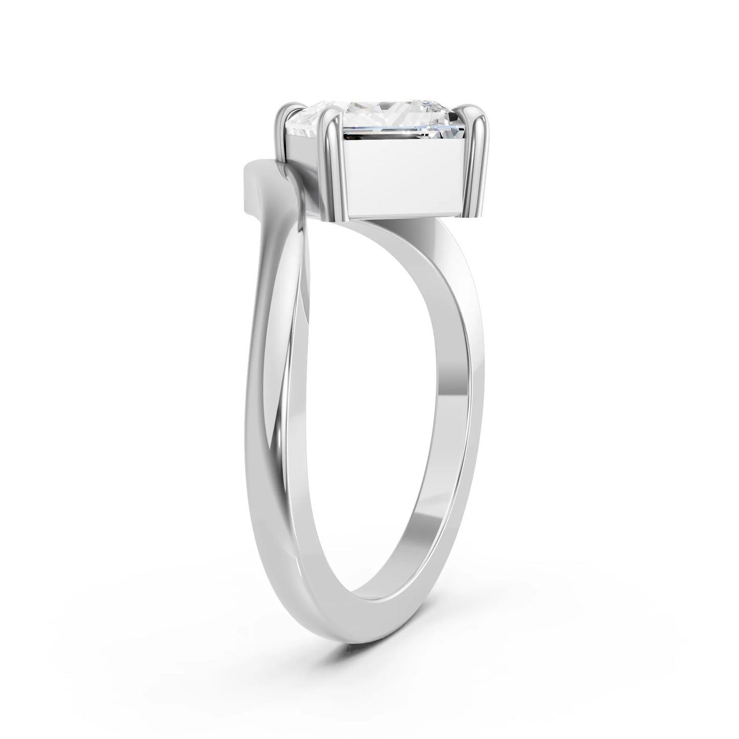 14K Gold Princess Cut Diamond V Shape Engagement Ring