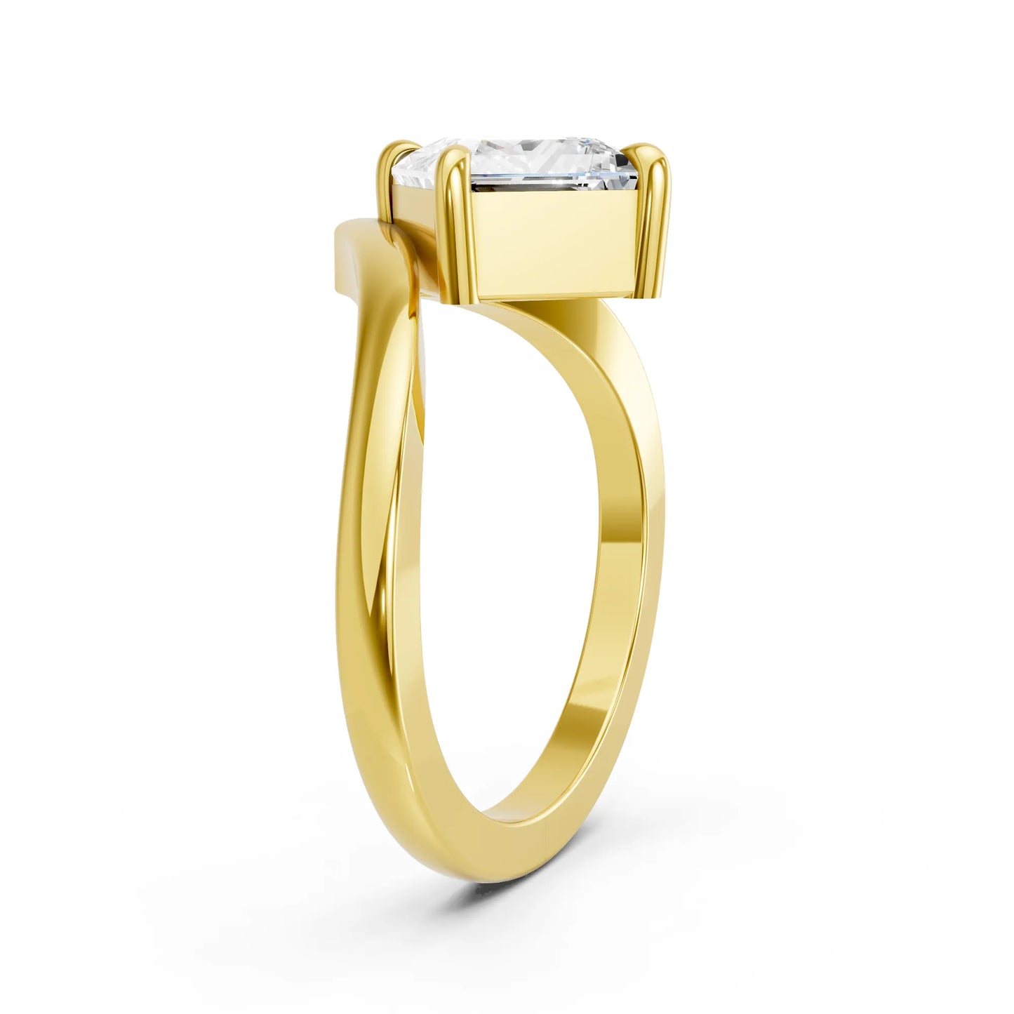 14K Gold Princess Cut Diamond V Shape Engagement Ring